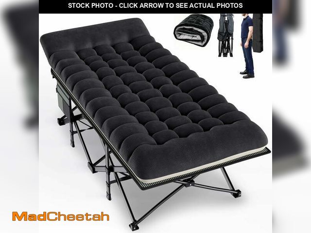 Lot 74-14587532 - GVDV Folding XXL Camping Cot with 2 Sided Comfort Mattress, 78"x32" Portable Folding Bed for Adults,...