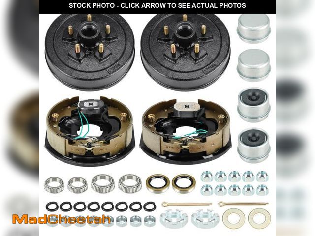 Lot 74-12524719 - Youxmoto Trailer Drum Kit 10" X 2-1/4", 5 on 4.5" Bolt Circle, Self-Adjust for 3,500 lbs. Axle, Elec...