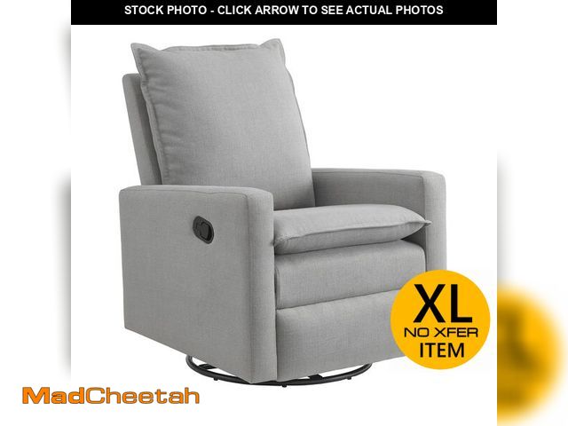 Lot 74-12694282 - Oxford Baby Uptown Upholstered Swivel Glider and Recliner Nursery Chair, Gray - USED