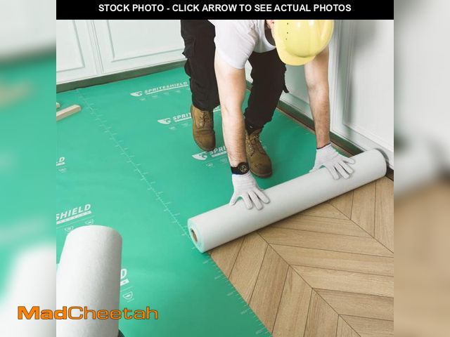 Lot 74-12539312 - Spriteshield 39" x 100' Heavy-Duty Temporary Floor Protection for Construction &amp; Renovation, Gre...
