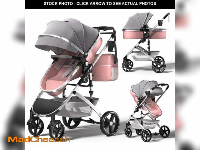 Lot 74-13775703 - babyeap 2 in 1 Baby Stroller, Foldable Lightweight Carriage Reversible Bassinet Pram for Toddler, Tr...