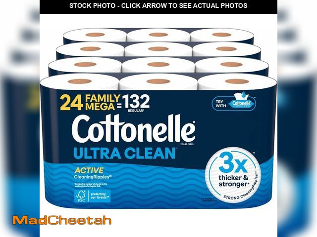Lot 74-14348627 - Cottonelle Ultra Clean Toilet Paper with Active CleaningRipples Texture, Strong Bath Tissue,  (3 Pac...
