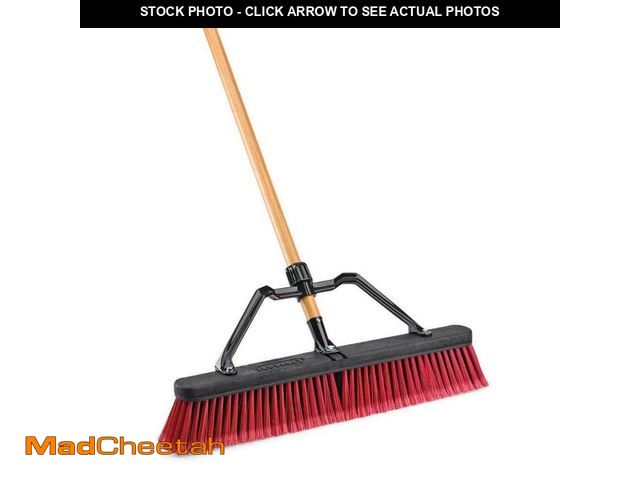 Lot 74-12584832 - *BROKEN* Libman 24 in. High Power Multi-Surface Industrial Grade Push Broom with Handle *BROKEN*  - ...