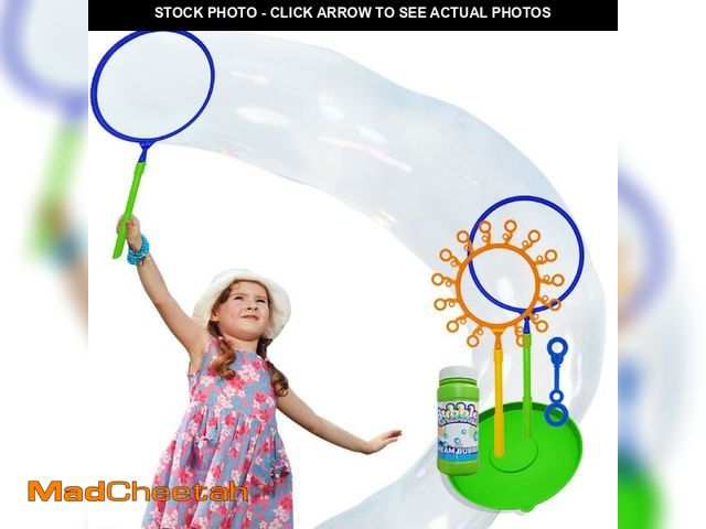 Lot 74-14267563 - Giant Bubble Wand Set for Kids and Adults with Concentrated Refill, Fun Outdoor and Indoor Activity ...
