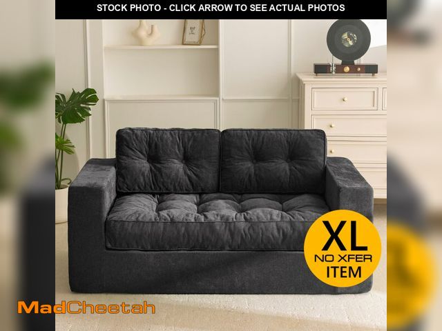 Lot 74-13772914 - MAXYOYO Boneless Sofa Couch, Loveseat Sofa for Small Space, Tufted 2-Seater Floor Couch Bean Bag Cha...