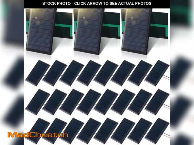 Lot 74-12120235 - Retisee 30 Pcs Small Solar Panels Mini Polycrystalline Solar Cells 5v 60ma Epoxy Plate Photovoltaic ...