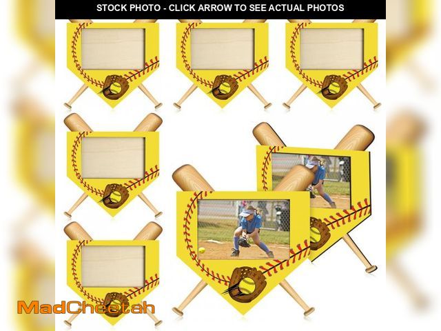 Lot 74-12307148 - GlikCeil 6 Pcs Softball Picture Frame Senior Night Wooden Sports Athletics Frames Fits 4 x 6 Inch Ph...