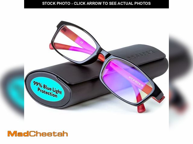 Lot 74-12716225 - Prospek Blue Light Reading Glasses for Men and Women, Anti-Glare For Computer Use with Clear Lens 0....