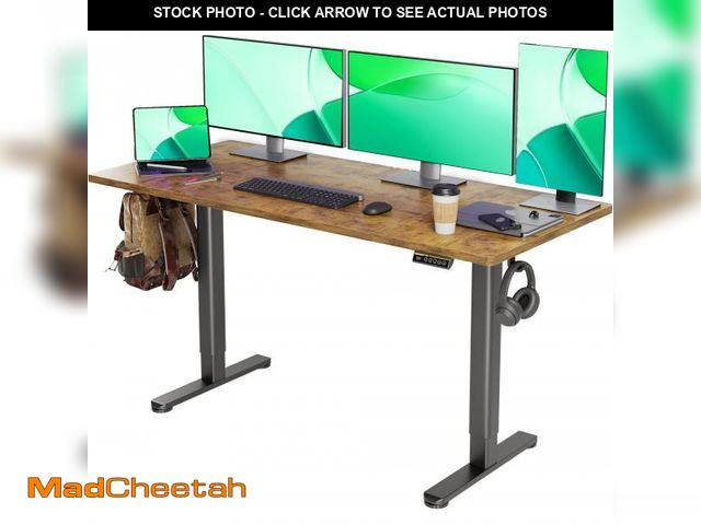 Lot 74-12206942 - Claiks Electric Standing Desk, Adjustable Height Stand up Desk, 63x24 Inches Sit Stand Home Office D...