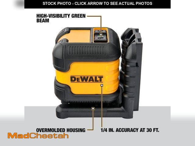 Lot 74-14593822 - DEWALT 55 ft. Green Self-Leveling Cross Line Laser Level with (2) AA Batteries &amp; Case DW08802CG ...