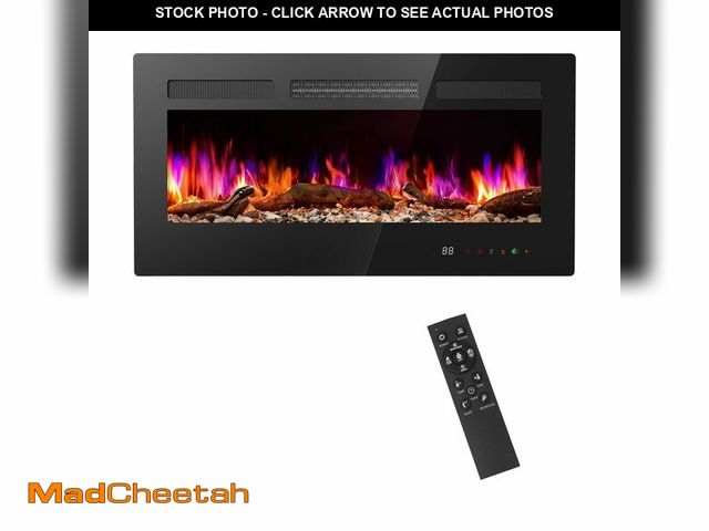 Lot 74-13790274 - Sweetcrispy 50Ã¢â¬Â Electric Fireplace Insert, 1500W Wall Mounted &amp; Recessed Fireplace, Freest...