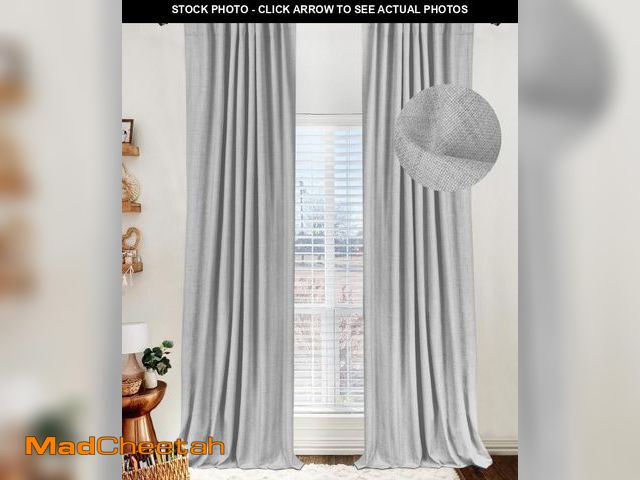 Lot 74-12302088 - 100% Blackout Shield Linen Blackout Curtains for Bedroom 102 Inches Long, Back Tab/Rod Pocket Living...