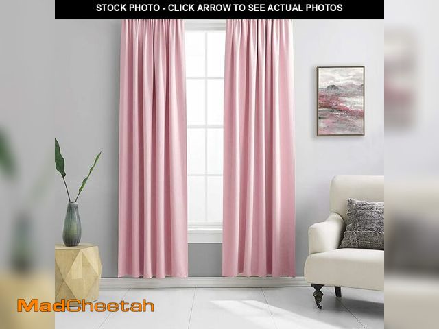 Lot 74-10899827 - DONREN Pink Room Darkening Curtain Panels 84" Long for Girls Room, Keep Warm Window Treatment Drapes...