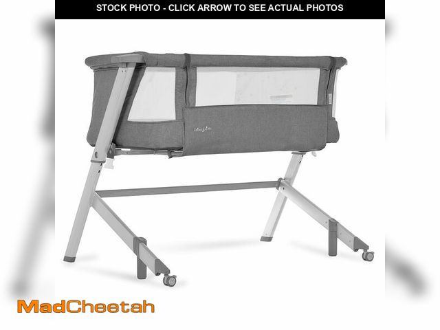Lot 74-12571604 - (MISSING WHEELS) Dream On Me Skylar Bassinet and Bedside Sleeper in Grey, Lightweight and Portable B...