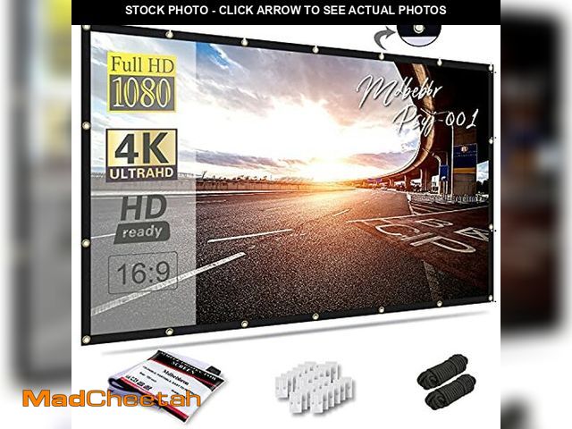 Lot 74-10956081 - Mdbebbron 120 inch Projector Screen 16:9 Foldable Anti-Crease Portable Projector Movies Screens for ...