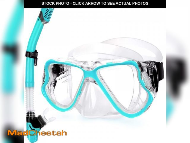 Lot 74-12307307 - Greatever Dry Snorkel Set,Panoramic Wide View,Anti-Fog Scuba Diving Mask,Professional Snorkeling Gea...