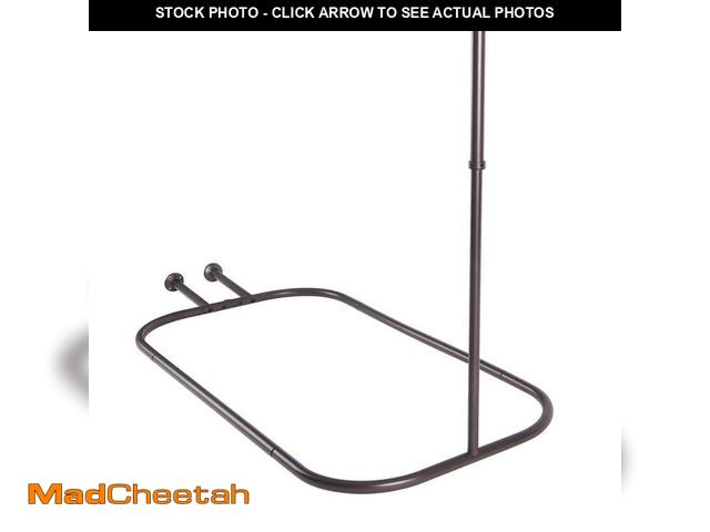 Lot 74-14306603 - Utopia Alley Utopia Alley Rustproof Wall Mounted 46 x 22in. Aluminum Hoop Shower Rod With Ceiling Su...