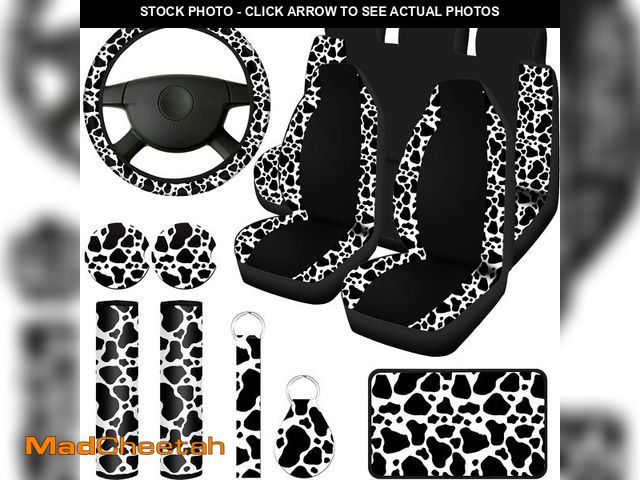Lot 74-12700860 - Frienda 13 Pcs Mixed Cow Print Car Seat Cover Full Set for Women Men Print Car Accessories Rubber St...