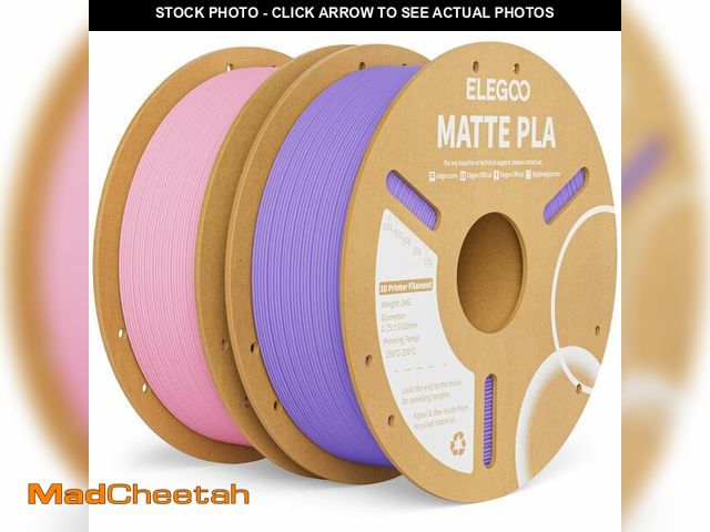 Lot 74-13542571 - ELEGOO Matte PLA Filament Lavender Purple &amp; Sakura Pink 2KG, 1.75mm 3D Printer Filament Dimensio...