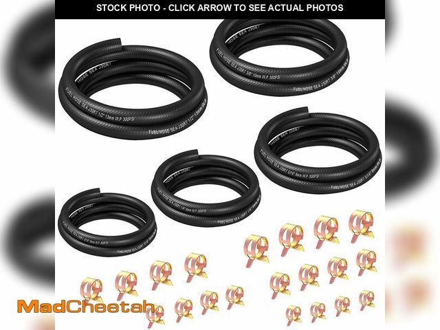 Lot 74-14213620 - smseace 25pcs 3.3Ft 5-Size Fuel Line Hose Kit - 3/8 Inch 1/2 Inch 5/16 Inch 1/4 Inch 3/16 Inch ID NB...