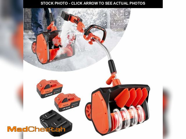 Lot 74-13097523 - VOLTASK Cordless Snow Shovel, 48V | 17-inch Electric Snow Blower with wheels 2 Batteries &amp; Dual ...