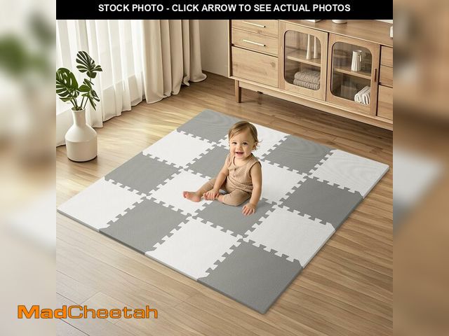 Lot 74-12759805 - 16 Tiles Baby Play Mat for Floor, EVA Foam Baby Floor Play Mat with 0.6 Inch Thick Interlocking Foam...