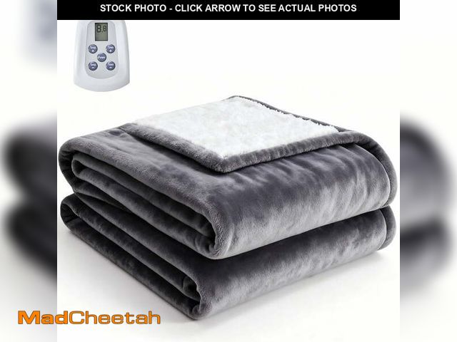 Lot 74-13055083 - MCQ Twin Size Electric Heated Blanket 84"x62" with Dual Zone Independent Control, Washable Flannel &...
