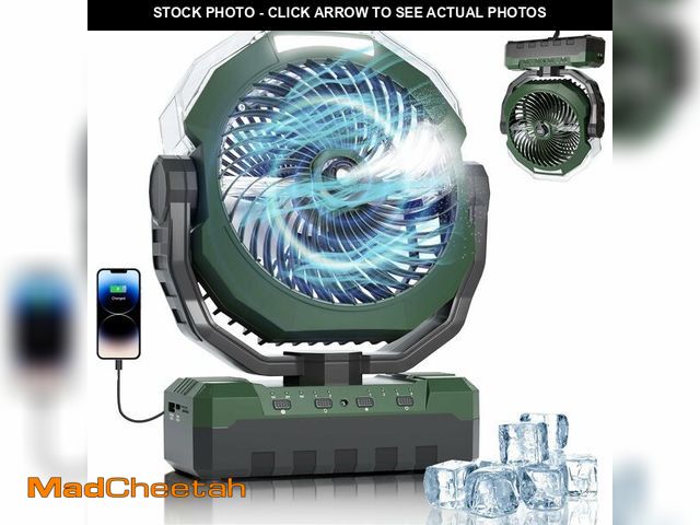 Lot 74-14479833 - Portable Misting Fan 460ml Large Tank,24000mAh Rechargeable Battery Powered Camping Fan with 2 Meter...