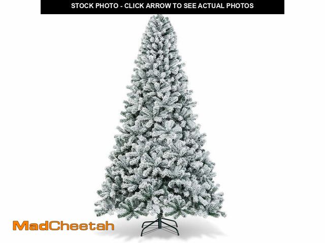 Lot 74-12768383 - Gymax 9ft Snow Flocked Hinged Artificial Christmas Tree Unlit Holiday Decor - UNUSED