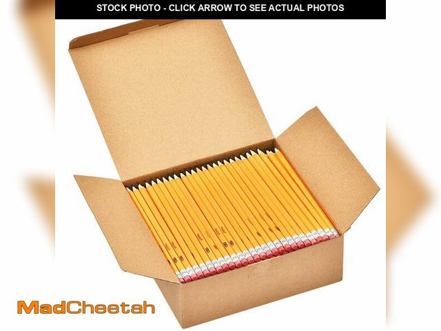 Lot 74-14150055 - Madisi Wood-Cased #2 HB Pencils, Yellow, Pre-sharpened, Bulk Pack, 240 pencils - UNUSED