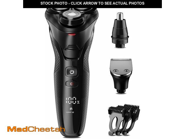 Lot 74-12458308 - rategist Cordless Electric Razor for Men: 3-in-1 Shaver for Beard/Nose/Sideburns - IPX7 Waterproof T...