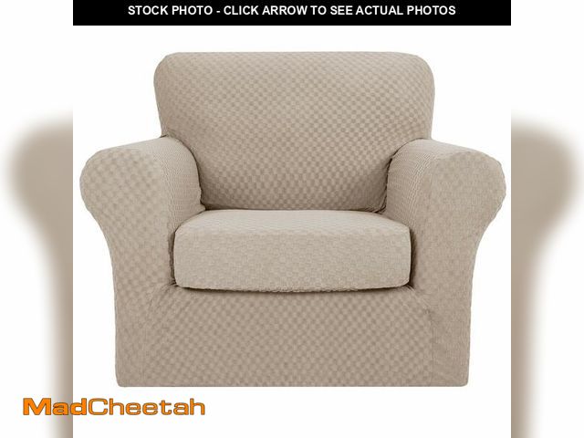 Lot 74-12707678 - YEMYHOM Latest Checkered 2 Pieces Chair Covers for Living Room High Stretch Thickened Chair Slipcove...