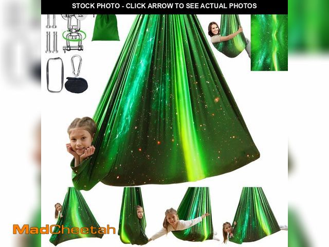 Lot 74-12977622 - Sensory Swing for Kids Indoor &amp; Outdoor Double Layer Therapy Cuddle Hammock Chair with 360 Swive...