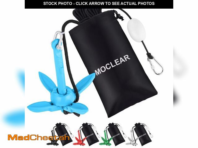 Lot 74-14299868 - Moclear Kayak Anchor Kit, 1.5 lb Compact Folding Grapnel Anchor for Kayaks, Canoes, SUPs, Jet Skis, ...