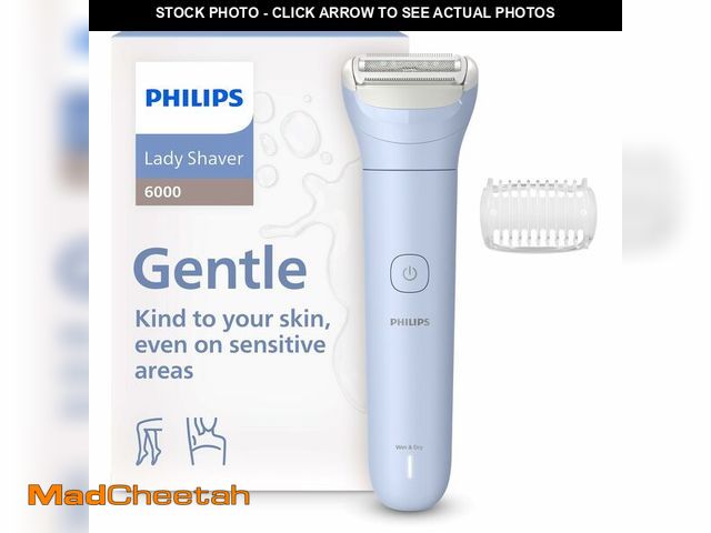 Lot 74-14479641 - Philips Lady Shaver Series 6000 - Cordless, Wet &amp; Dry Electric Shaver, 3-Blade Shaving System, f...