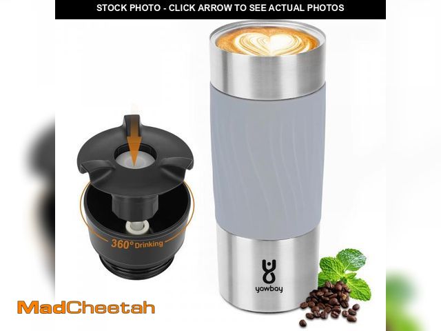 Lot 74-12315489 - Yawbay Travel Coffee Mug Spill Proof,17 Oz Travel Mug with 360ÃÂ°Drinking Lid,Double Wall Vacuum In...