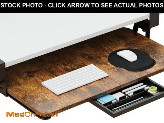 Lot 74-11547768 - CALASK Desktop Keyboard Tray, Under Desk Pull Out, 26.77" X 11.81" Large Size Keyboard Tray with C-C...