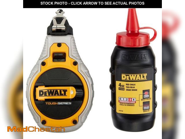 Lot 74-13691665 - DEWALT Toughseries 100 ft. Chalk Reel Kit with Red Chalk - UNUSED