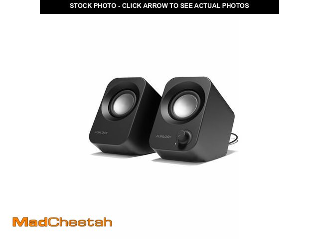 Lot 74-14297219 - FUNLOGY Speaker - 14W Stereo PC Speakers, USB Powered, Compact Size with 30ÃÂ° Tilt Design, Volume ...
