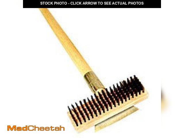 Lot 74-12397001 - Thunder Group WDBS027H Wire Brush, with Scraper, 27"L, Heavy-Duty, Long Wood Handle, Wire bristles -...