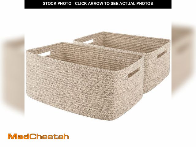 Lot 74-14151140 - OIAHOMY Storage Basket for Shelves, Closet Cube Storage Bins Baskets for Clothes Blanket Towels, Bab...