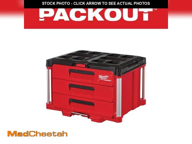 Lot 74-13678525 - PACKOUT 22 in. Modular 3-Drawer Tool Box with Metal Reinforced Corners - UNUSED
