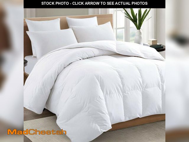 Lot 74-14214216 - TEXARTIST Premium 2100 Series Queen Comforter All Season Breathable White Comforter Soft 4D Spiral F...
