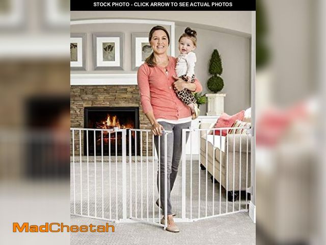 Lot 74-12096427 - Regalo 76 Inch Super Wide Configurable Baby Gate, 3-Panel, Includes Wall Mounts and Hardware - UNUSE...