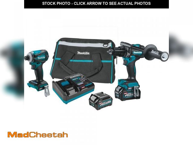 Lot 74-12135932 - Makita 40V Max XGT Brushless Lithium-Ion 1/2 in. Cordless Hammer Drill Driver/ 4-Speed Impact Driver...