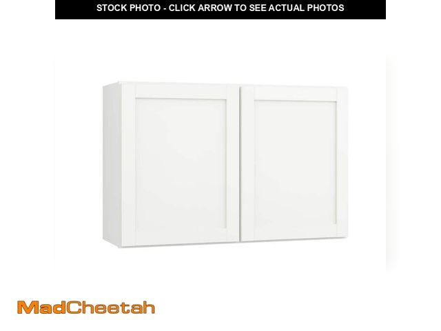 Lot 74-12641871 - Hampton Bay Courtland 36 in. W x 12 in. D x 23.5 in. H Assembled Shaker Wall Bridge Kitchen Cabinet ...