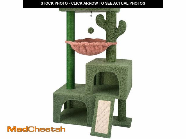 Lot 74-12708991 - AIWIKIDE 37.4" Cactus Cat Tree Tower with Twin Cat Condos for Indoor Cats, All-in-One Activity Cente...