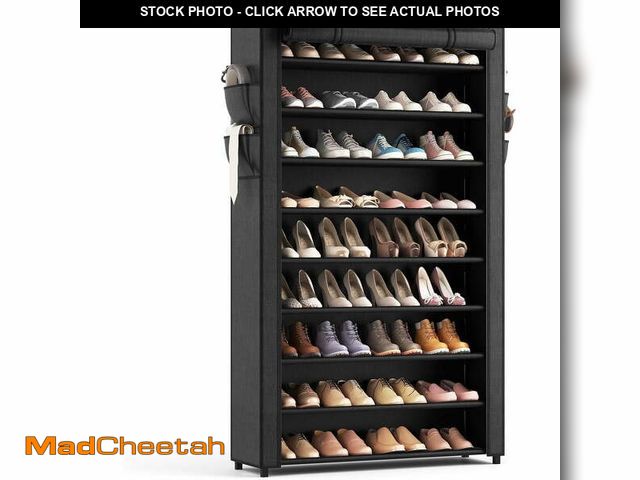 Lot 74-12780082 - 10-Tier Vertical Shoe Rack Storage with Cover, Holds up to 40 Pairs of Shoes, 40 Count, 1 Pack - UNU...