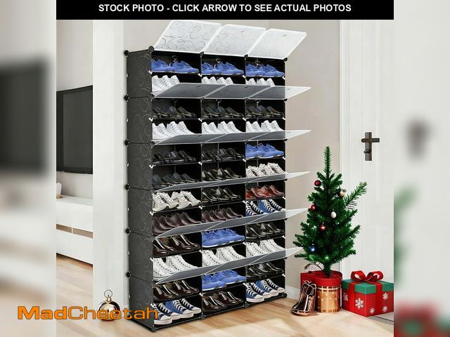 Lot 74-14371141 - Ktaxon 36 Cubes 72 Pairs Modular Plastic Shoe Storage Cabinet Boxes Expandable 12 Tiers Shoe Rack Sh...