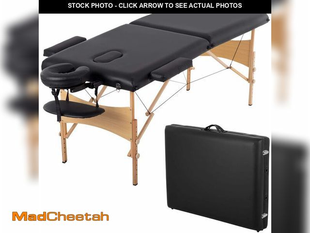 Lot 74-13041186 - (CARRY BAG IS RIPPED) BestMassage Massage Bed Portable Massage Table 28 inch Wide Lash Bed Height Ad...